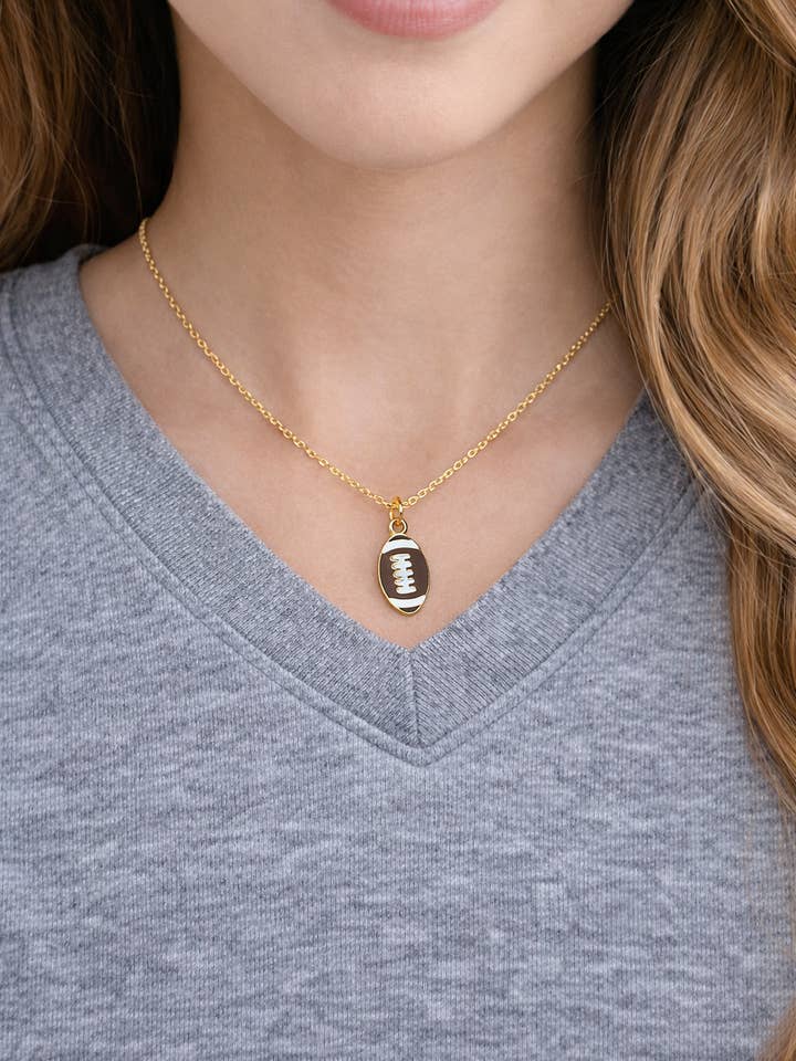 Football Necklace NFL Gameday Football Mom for wholesale by Baubles by B