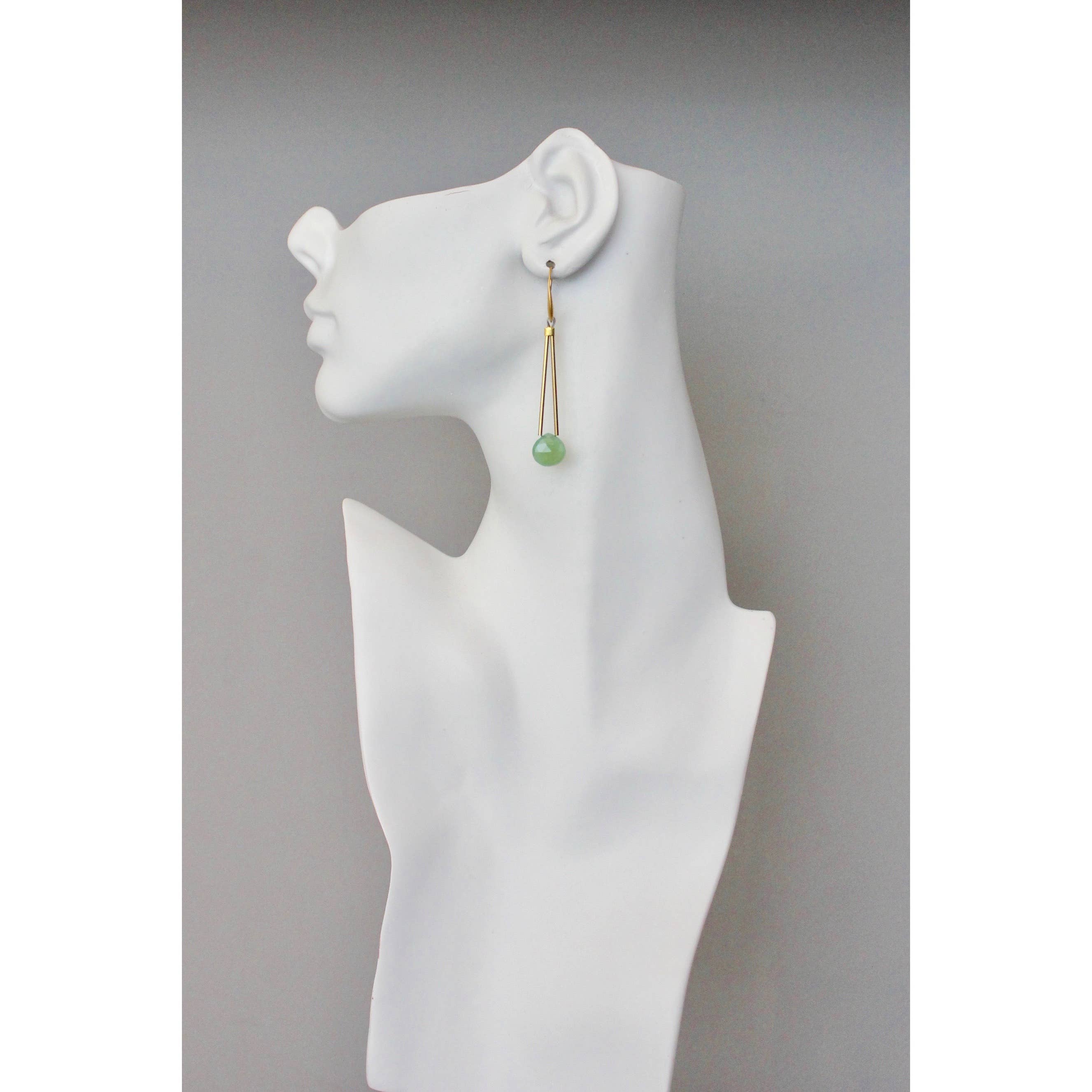 David Aubrey Jewelry - Wholesale Dangle Earrings - BKNE23 Green onyx geometric earrings1