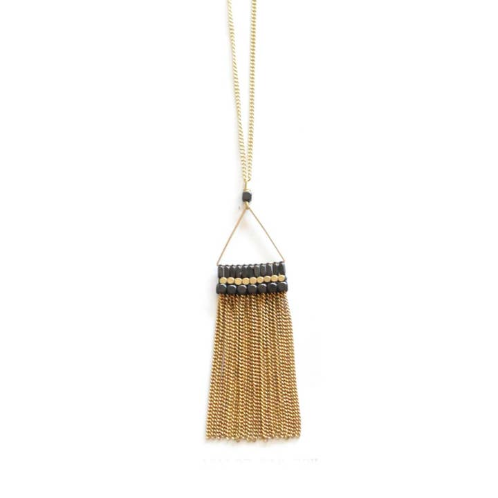 Chain Tassel Necklace for wholesale by The Didi Jewelry Project