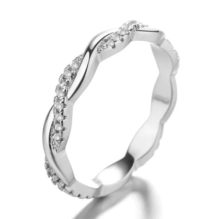 18K Gold Crossover Ring for wholesale by Amy and Annette