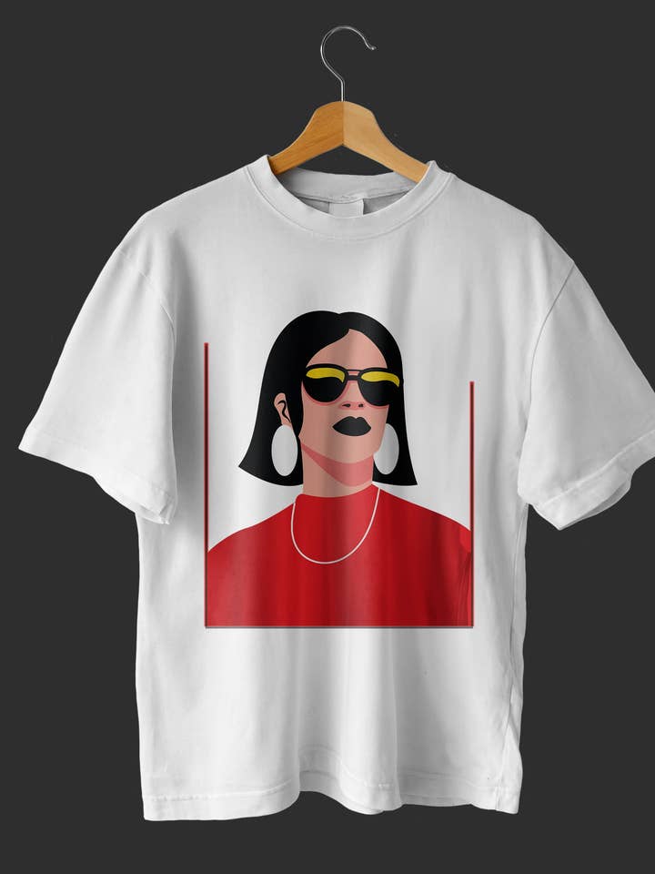 Flickor Plus Size Attityd Glasögon Tjej Grafisk T-shirt för wholesale av Five emperors