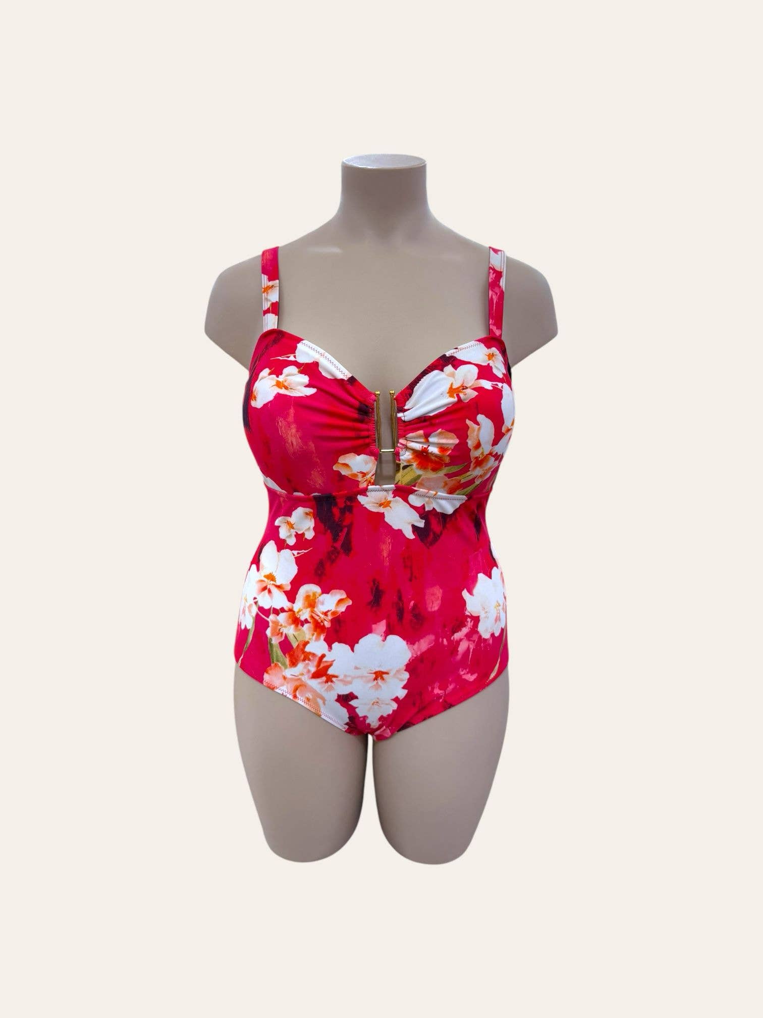 C'MELODIE - Wholesale One Piece Swimsuit - Women's - Plus Size – Floral One-Piece Swimsuit HMD-047 FLOWER5