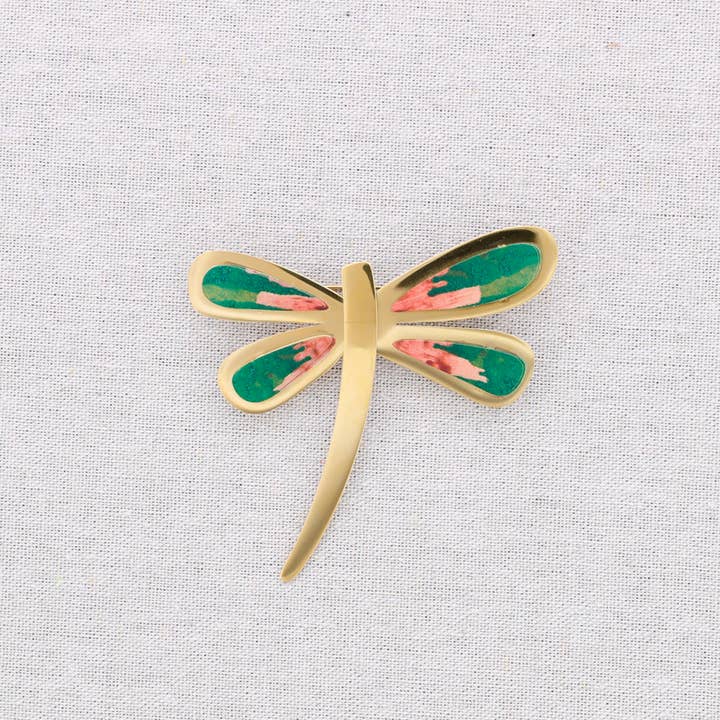 Sonata - Vente Bijoux à boutons pression - Broche Acier Libellule Dessin2