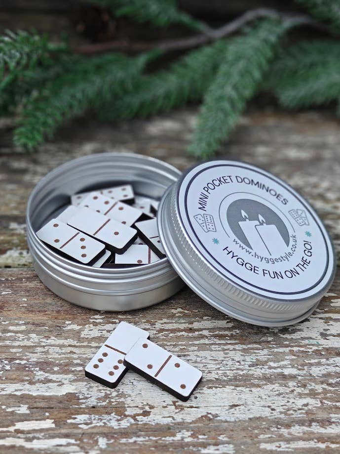 Hyggestyle Hygge Games On The Go Pocket Tin – Mini Dominoes
for wholesale by Hyggestyle