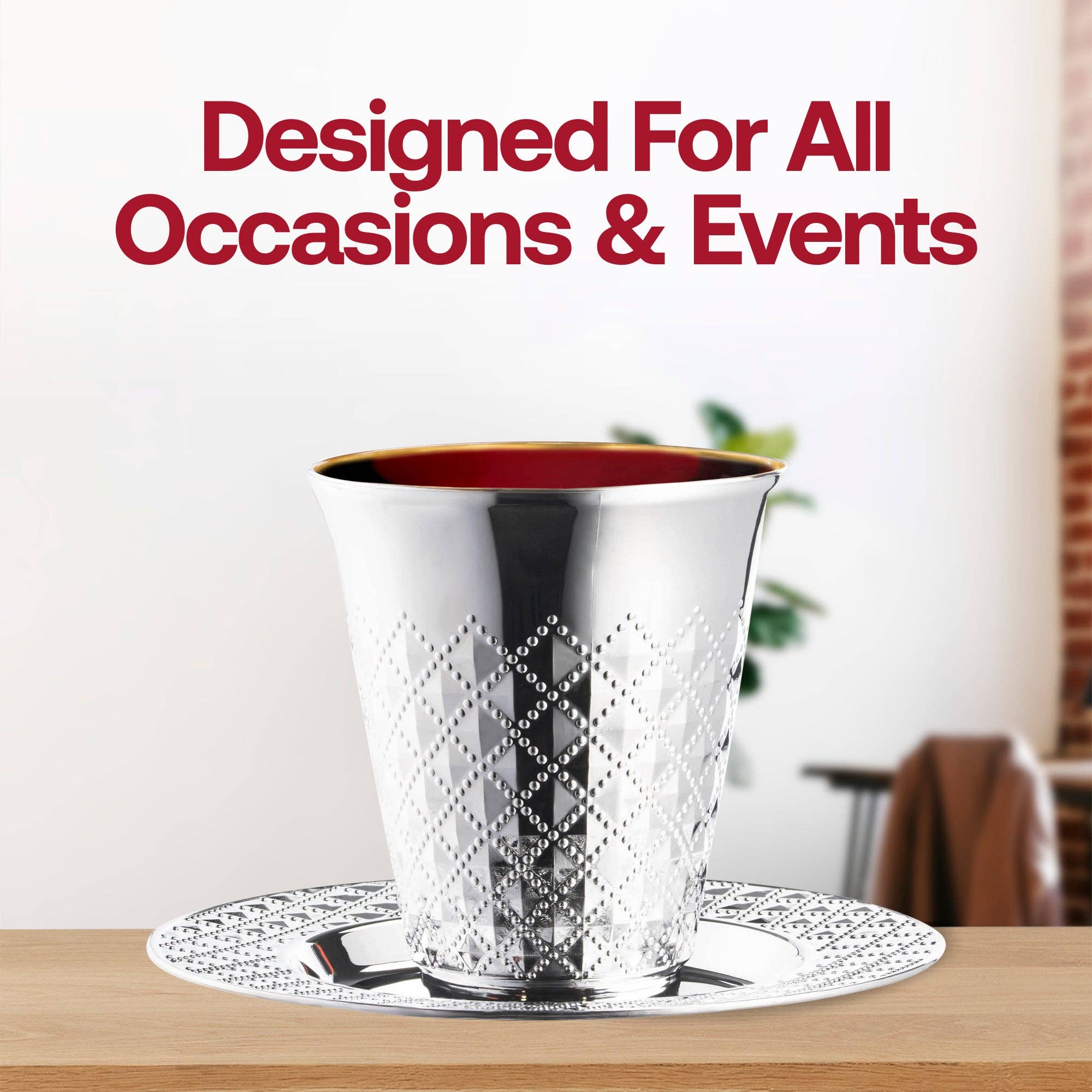 Smarty had a Party - Wholesale Disposable Cup - Silver Plastic Saucers & Kiddush Cup Set - 120 Guests6