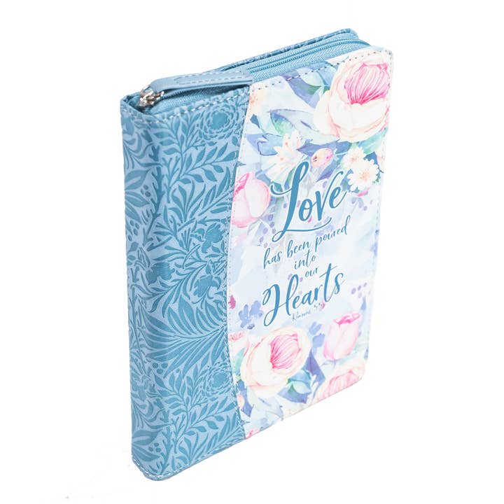 Bible Journal - Blue Floral Love into Hearts, Romans 5:5 for wholesale by Divinity Boutique