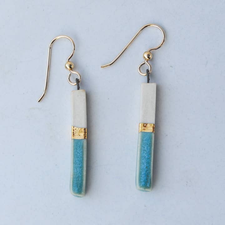Porcelain Bar Earrings – Sky Blue for wholesale by Lilikoi Project