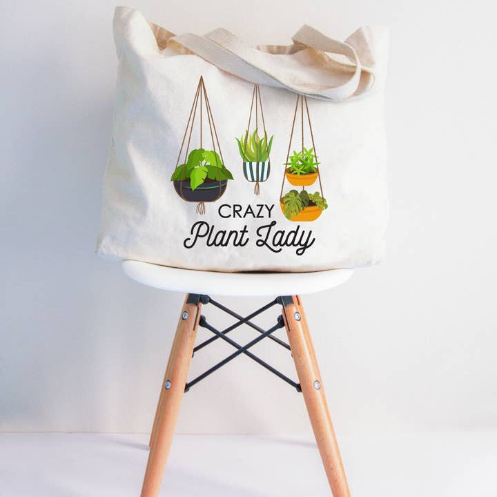 Bolso de mano Crazy Plant Lady, 2 tamaños para venta al por mayor de Love You a Latte Shop