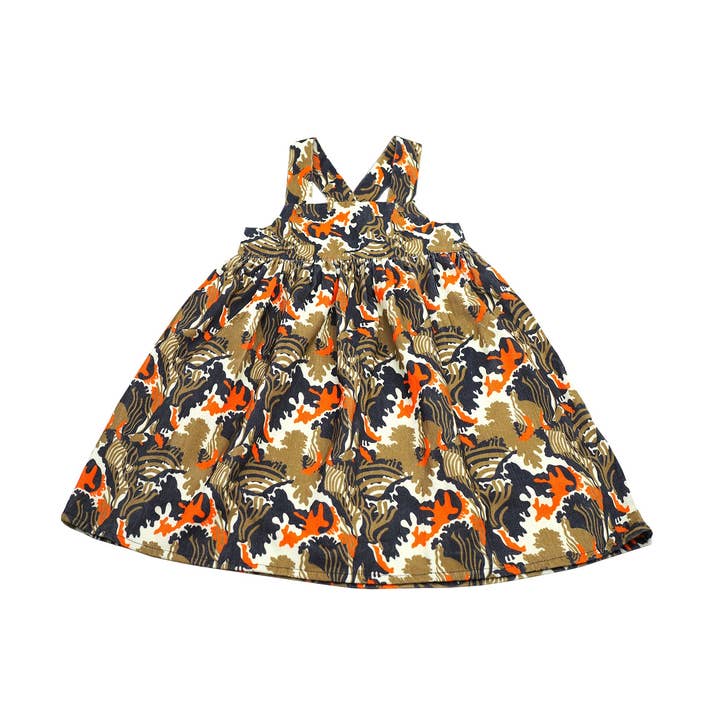 CORAL bedrucktes Crossover-Kleid aus Samt für den Großhandel von La Démo