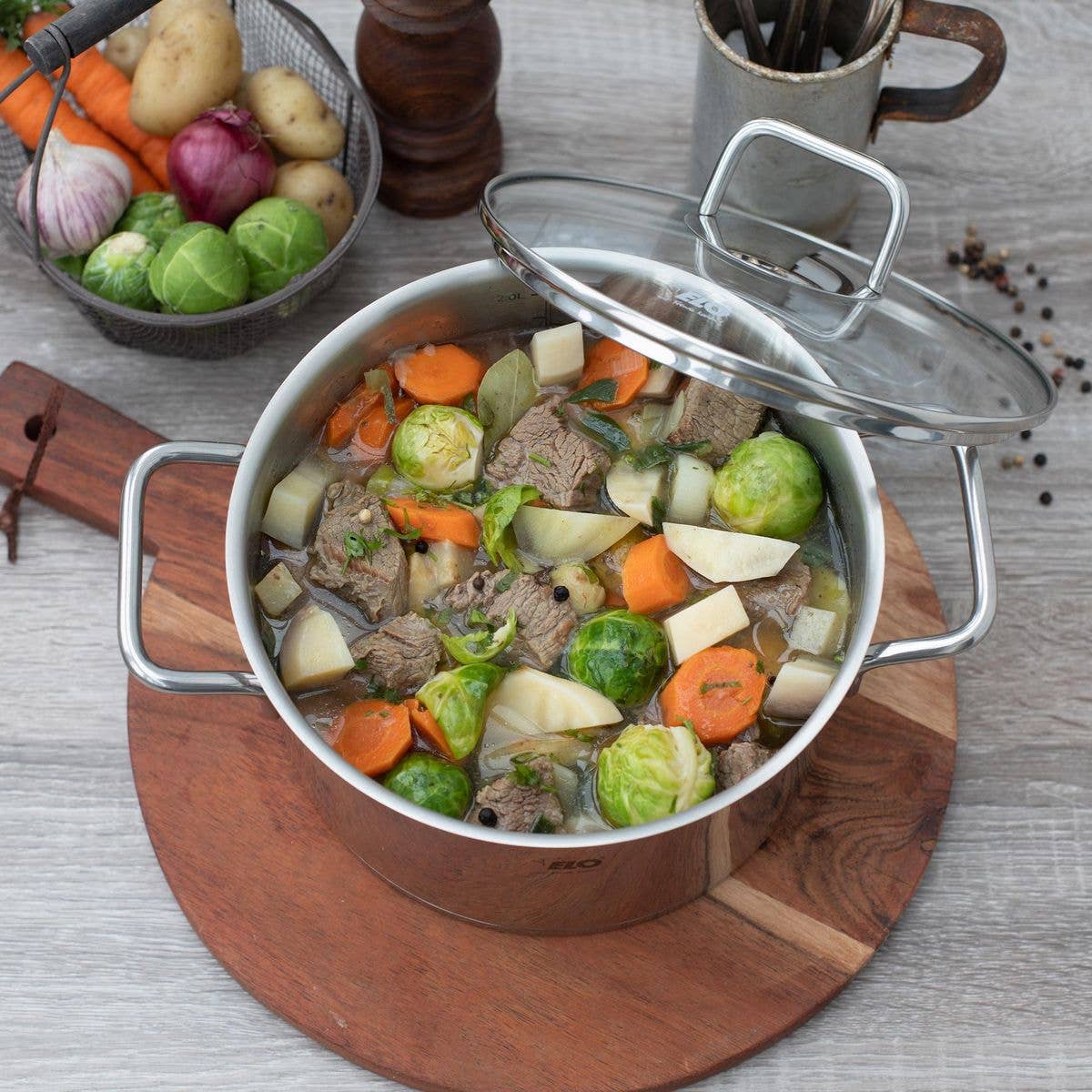 Elo - Wholesale Cooking Pot - 20 cm Elo Citrin Stainless Steel Stock Pot with Glass Lid7