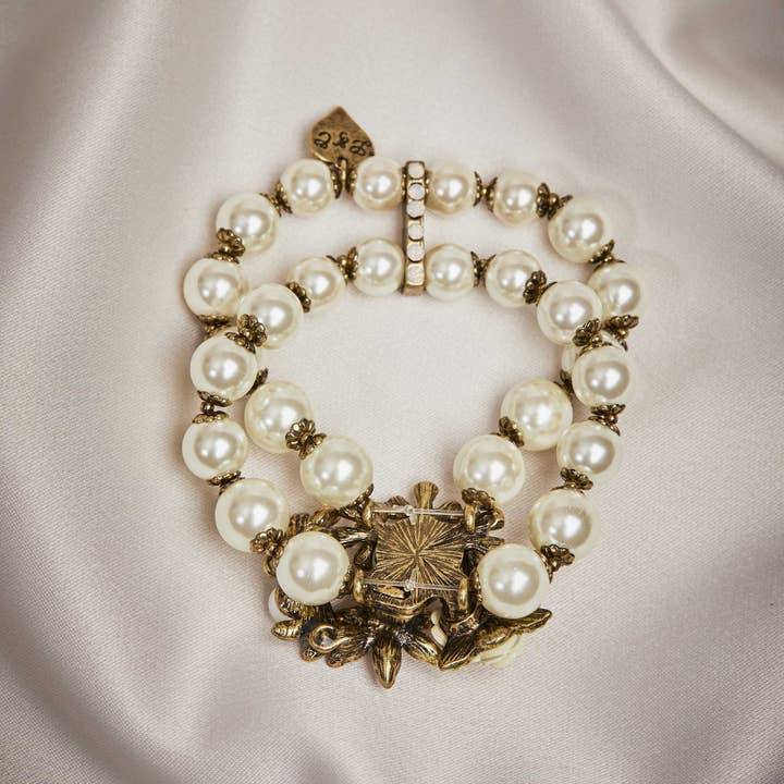Lovett & Co - Wholesale Beaded Bracelet - Vintage Pearl Bracelet : Miriam Haskell Inspired Pearl Stretch Bracelet3
