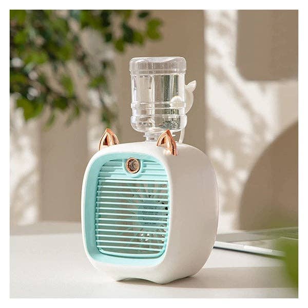 Showcase - Wholesale Electric Fan - Cool Chill Cat Ear Tabletop Misting Fan Green1