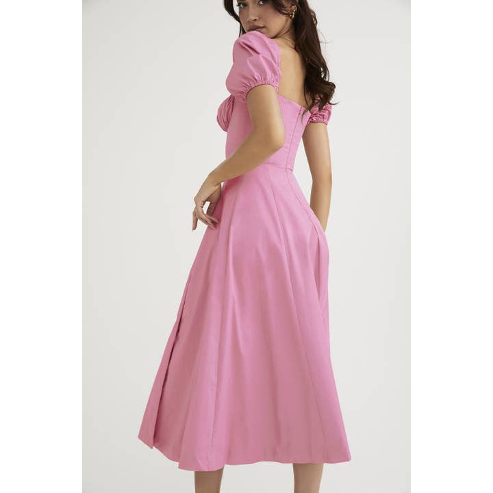 lilyandlaceboutique – wholesale Klänning - Dam – Bubbelärm Solid Färg Knyten Hög Slits Maxi Klänning