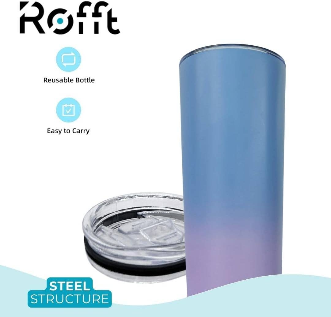 ROFFT USA LLC - Wholesale Insulated Mug/Tumbler - Insulated Stainless Steel Tumbler with Lid and Straw, 22oz, Double Wall, Gradient Colors6