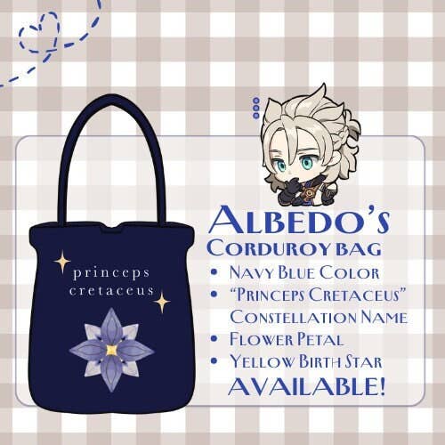 Albedo Cord-Tasche - Moderne AU Genshin Impact Serie für den Großhandel von Studio Ayu