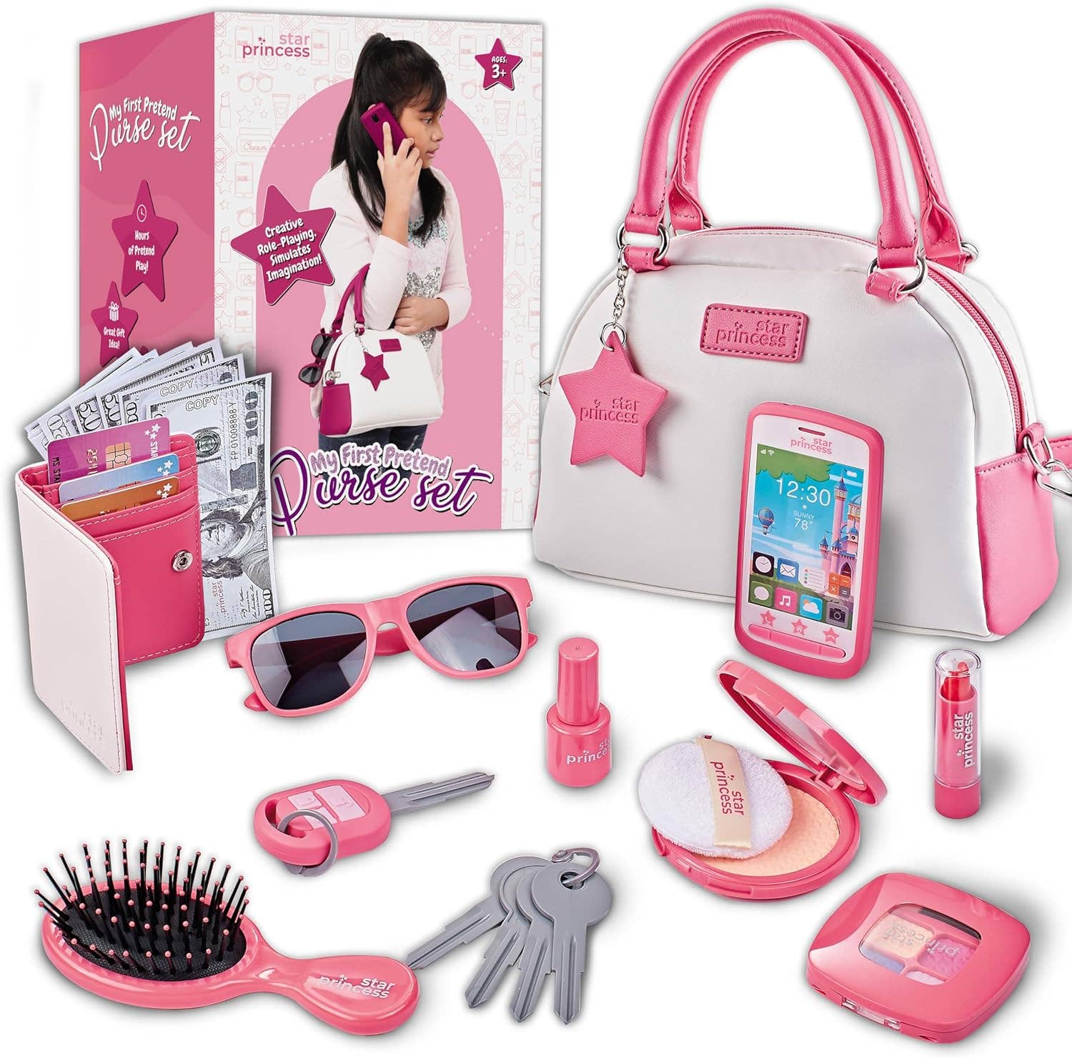 Stargo Brands Llc - Vendita all'ingrosso Set di giocattoli - Bambini - Set deluxe di borsa da gioco con accessori - Edizione rosa11