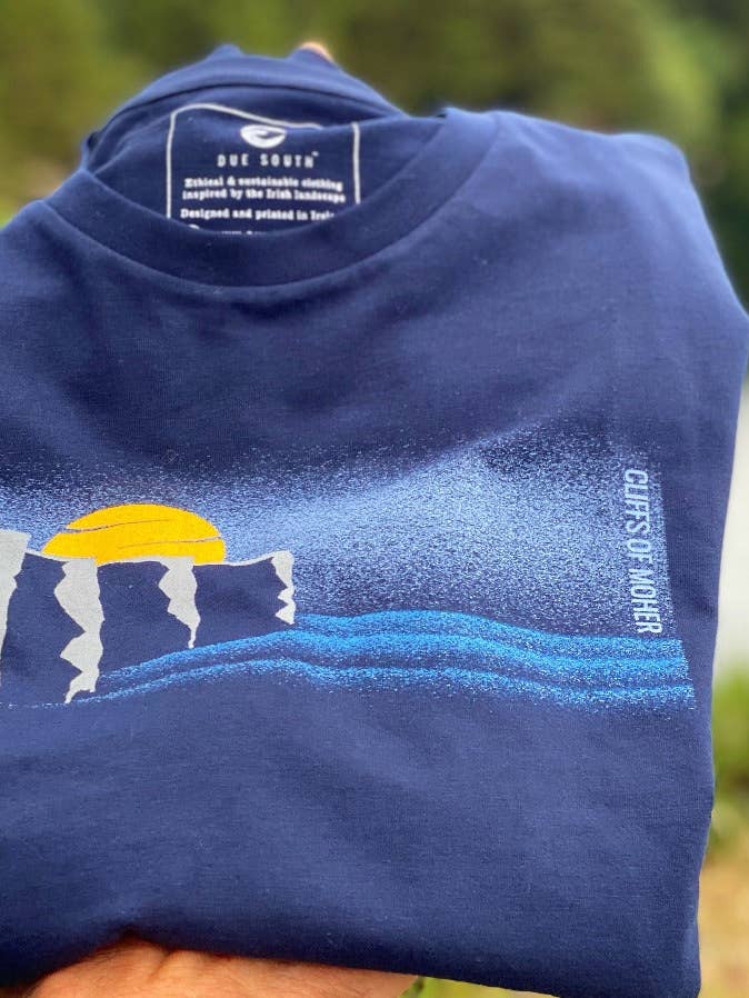 FRENCH NAVY Cliffs Of Moher - Organic cotton t-shirt for wholesale on Faire