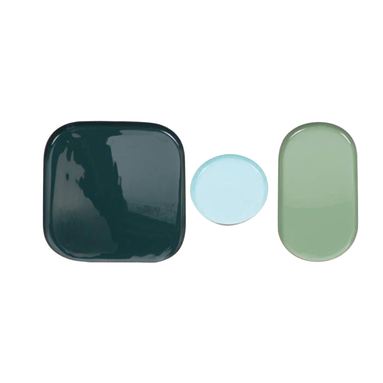 Opjet Paris - Venta al por mayor Bandejas decorativas - Set de 3 bandejas de esmalte verde1