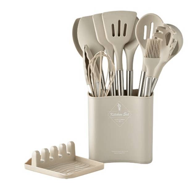 Homerely - Wholesale Kitchen Utensil Set - 13pcs Stainless Steel Silicone Utensils Set