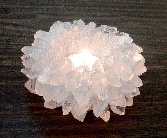 Rock Paradise - Wholesale Candle Holder - Clear Quartz Crystal Point Candle Holder4