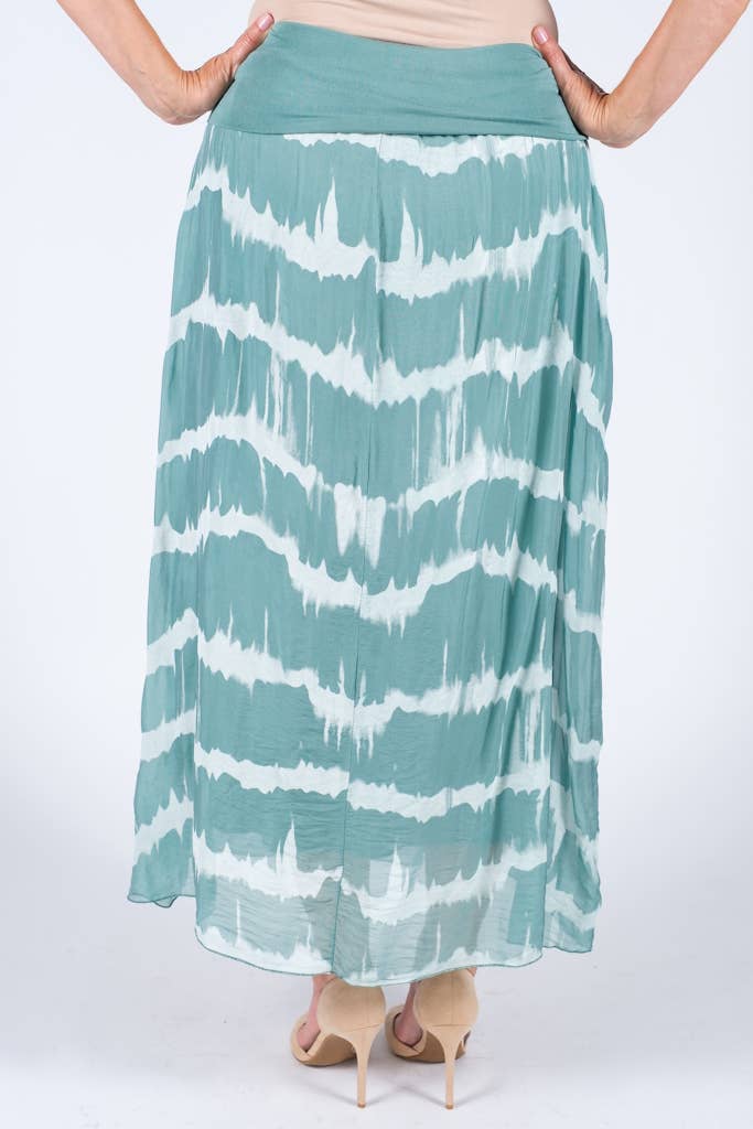 TINA Stephens Italy/Tees By Tina - Venta al por mayor Falda - Mujer - Falda de cintura plegable de seda Tie Dye Brenda (SL204TD)5