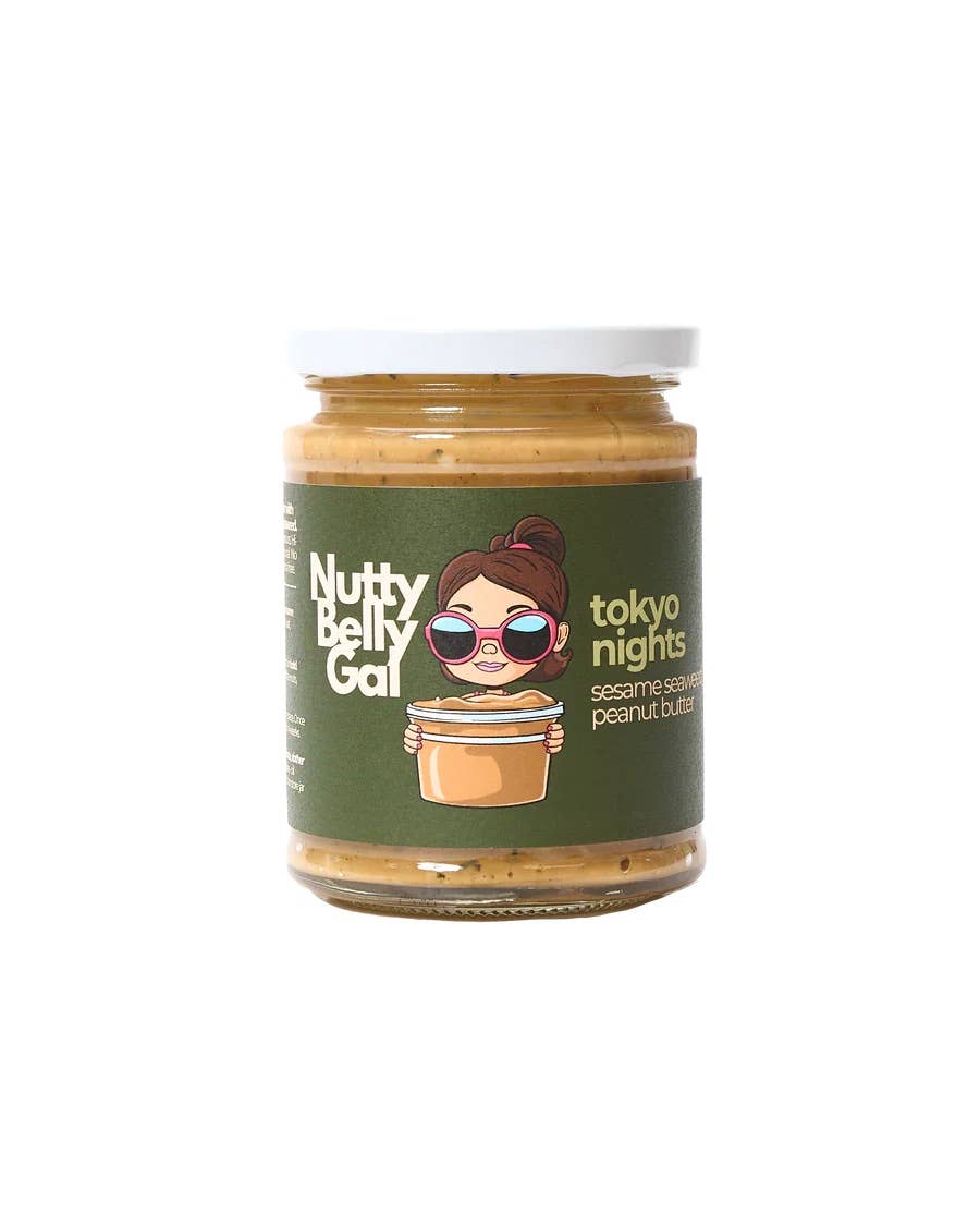 Nutty Belly Gal – wholesale Nut butter – Tokyo Nights: Peanut Butter + Roasted Sesame + Seaweed3