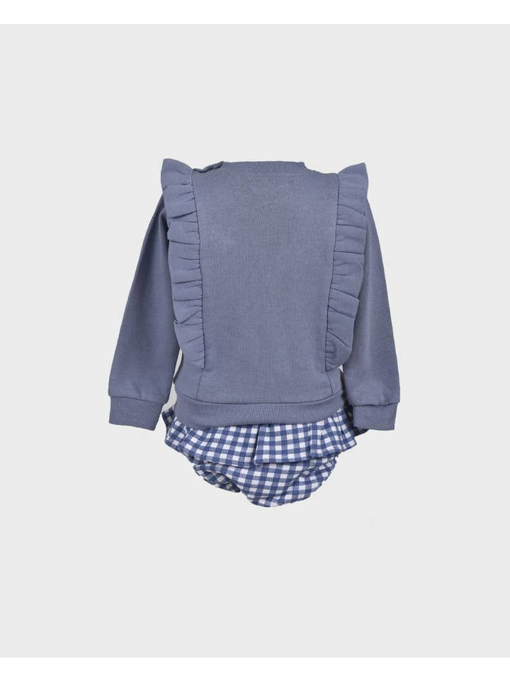 La ormiga - Wholesale Clothing Set - Baby - Braga Skirt + Vichy Azafata Sweatshirt Set2