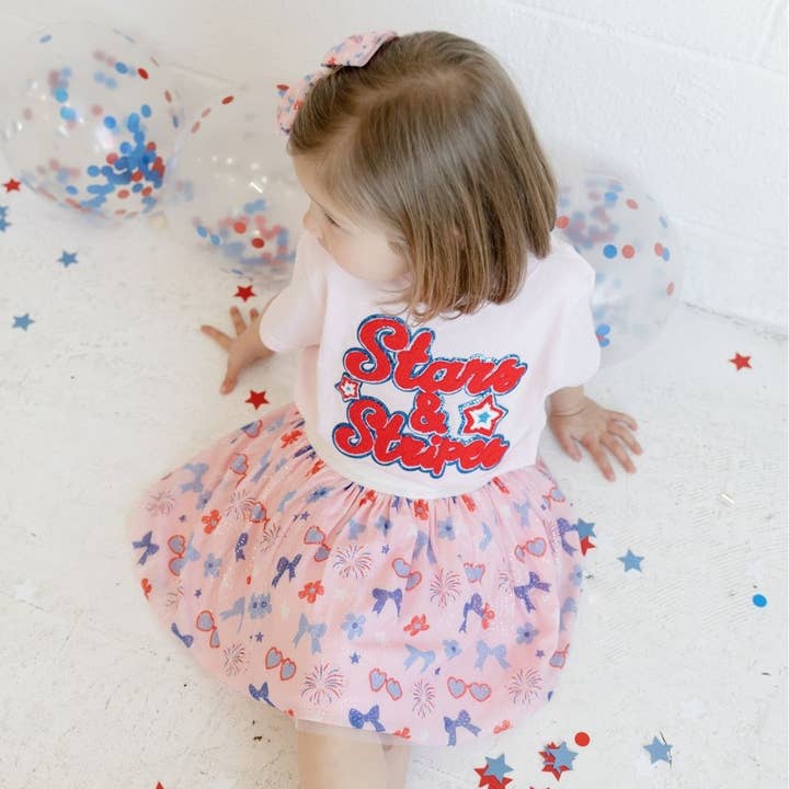 Sweet Wink - Vendita all'ingrosso Tutù - Bambini - Tutu Rosso, Bianco e Carino - Ragazze - Abbigliamento per Bambini - 4 Luglio