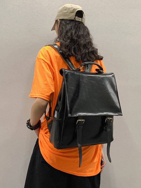 UZ Wholesale Store – Großhandel Rucksack – Damen – Einfacher einfarbiger Vintage-Rucksack4