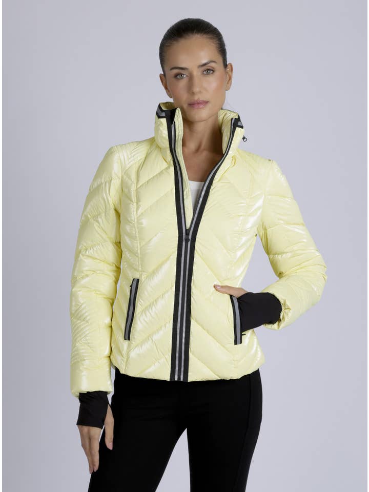 Blanc Noir - Vente Doudoune – femme - Doudoune Super Hero avec bordure réfléchissante - LL7