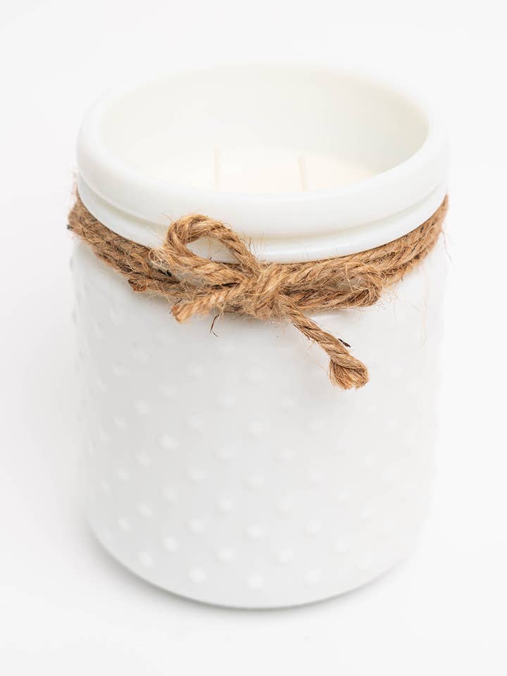 Vintage witte/heldere hobnail kaars zonder bedel voor wholesale door Sweet Wick Candle Company
