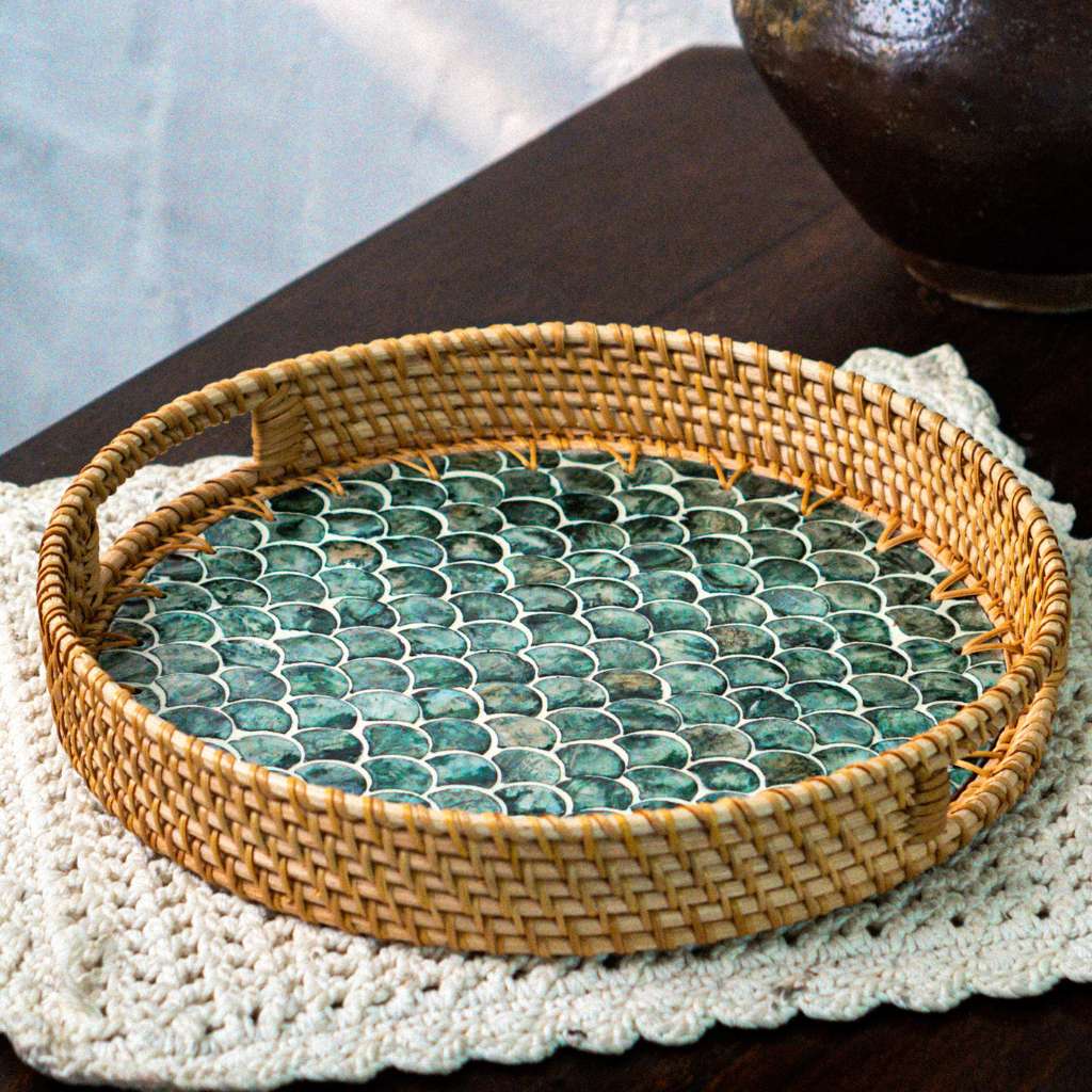 Jungle Culture - Wholesale Decorative Tray - Rattan Serving Tray - Wicker Coffee Table Centerpiece Tray2