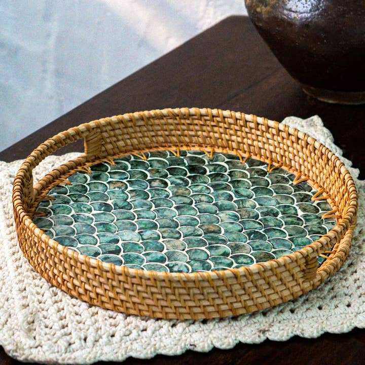 Jungle Culture - Wholesale Decorative tray - Rattan Serving Tray - Wicker Coffee Table Centerpiece Tray3
