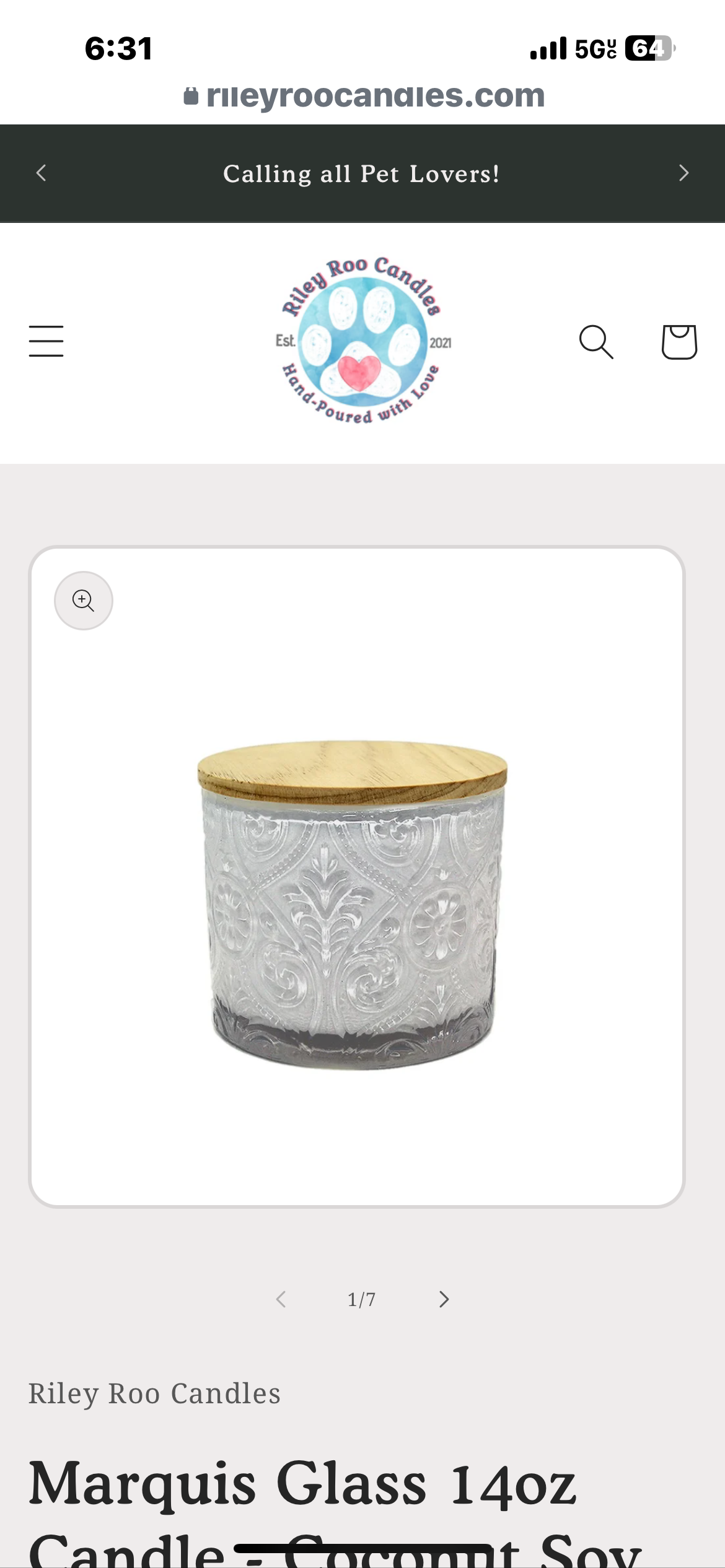 Riley Roo Candles - Wholesale Jar/Filled Candle - Marquis Glass 14oz Candle | Coconut Soy Blend0