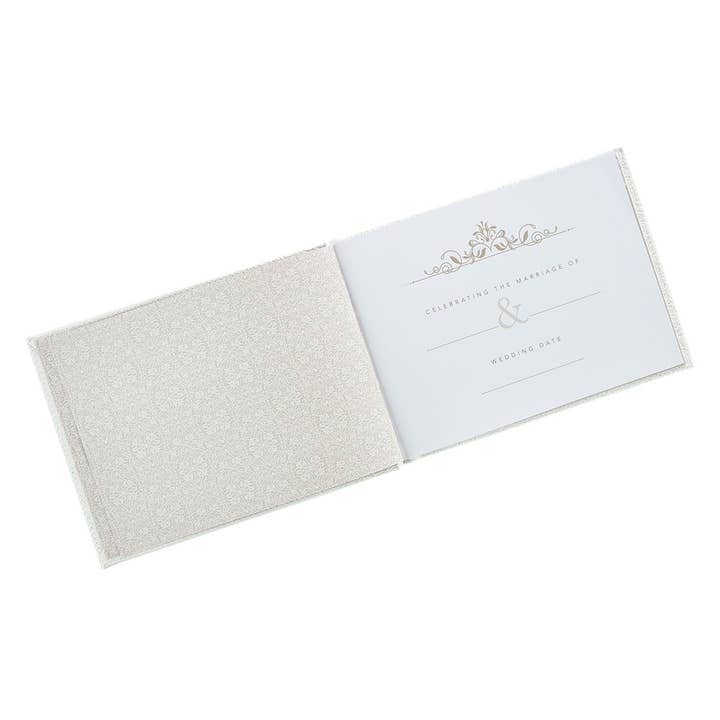 Christian Art Gifts - Wholesale Guest Book - Guest Book White/Gold Mr. & Mrs. Our Wedding