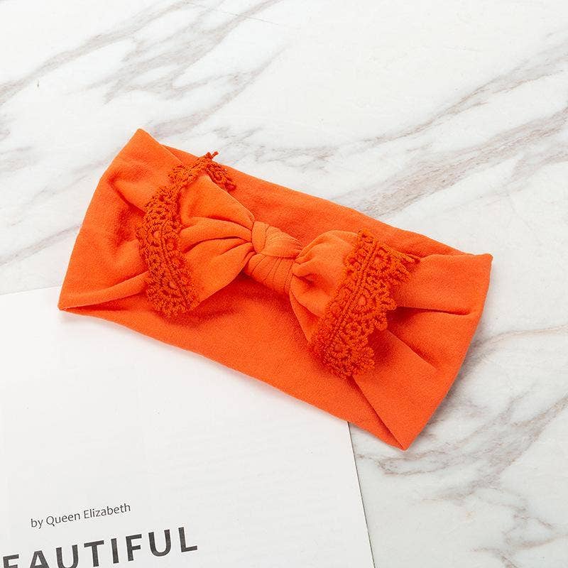 KiddieKickz - Wholesale Fashion Headband - Baby - Nylon Children's Hair Band Soft Silk Stockings Baby Headband Lace Bow Hair Ornament8