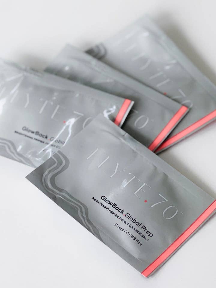 GlowBack.Global Prep Serum Primer Sample Sachets - 50 pcs for wholesale by Flyte.70