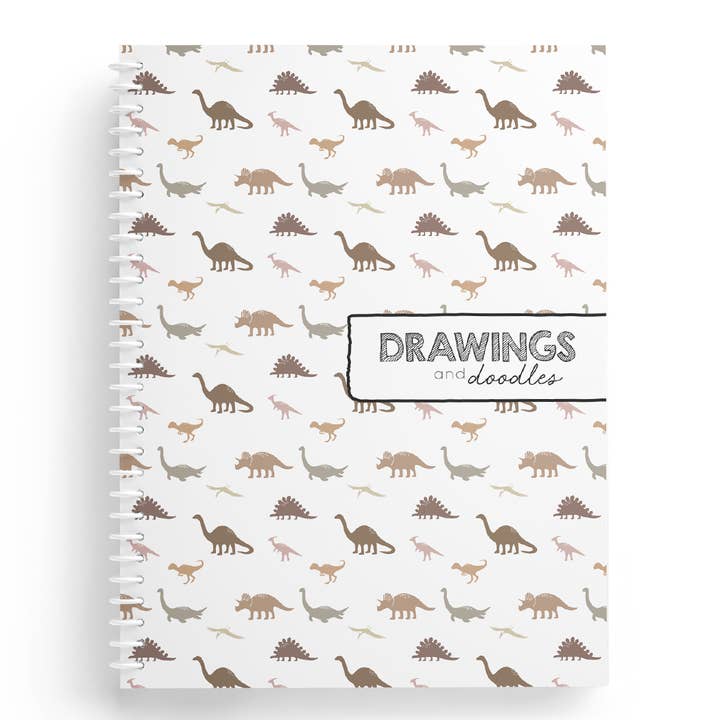 Dino Print Sketchbook | 8.5 x 11 Size | 50 Blank Pages for wholesale by Two Giggles