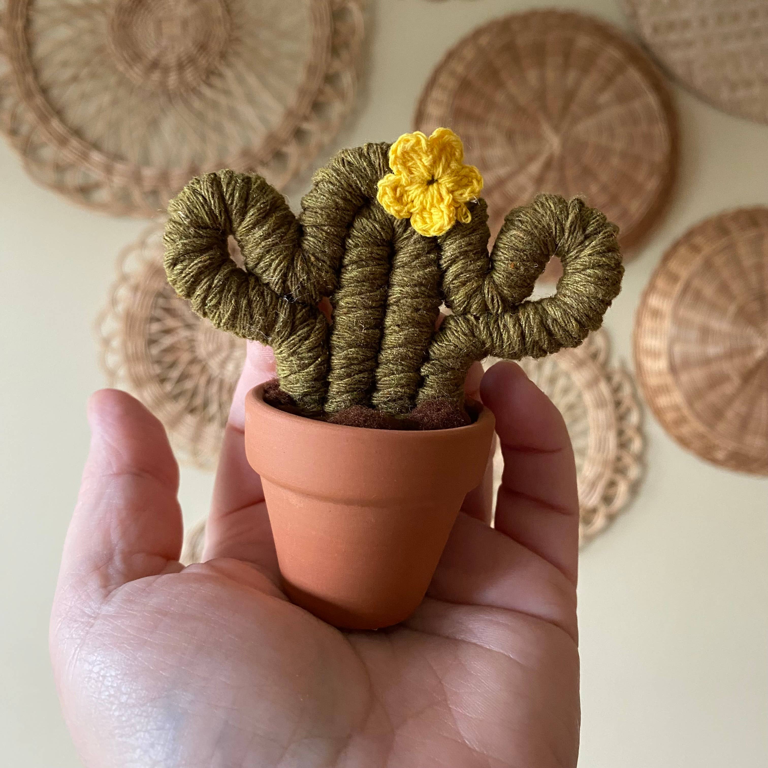 ForgetBKnot - Wholesale Decorative Tabletop Object - Macrame Cactus Forever Plant (Mini)2