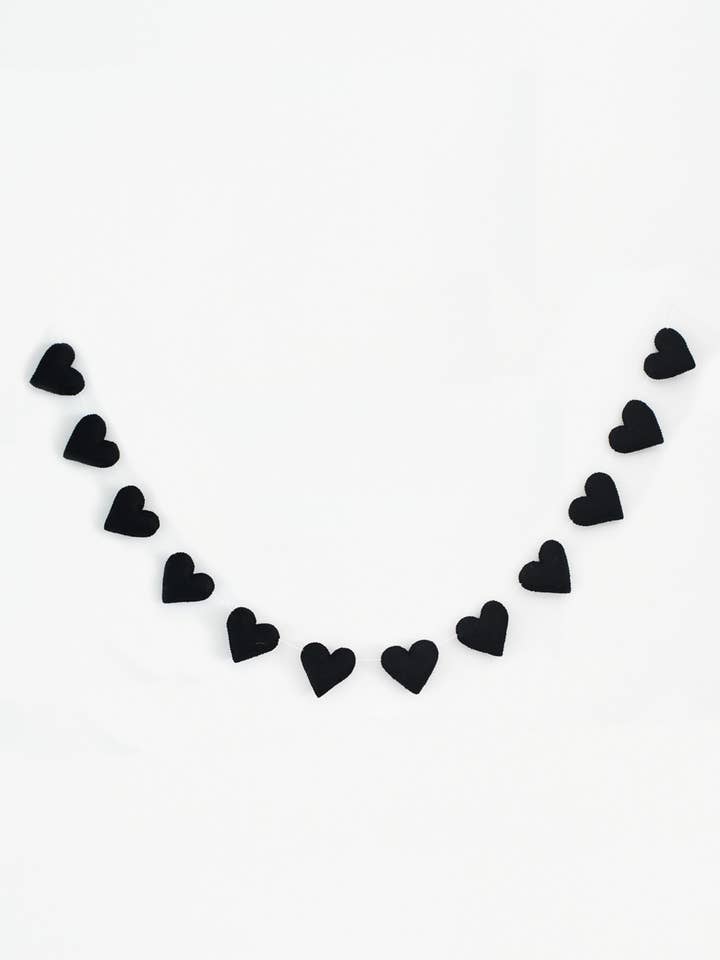 (Black) Heart Garland - Romantic Decor for wholesale by Nivas