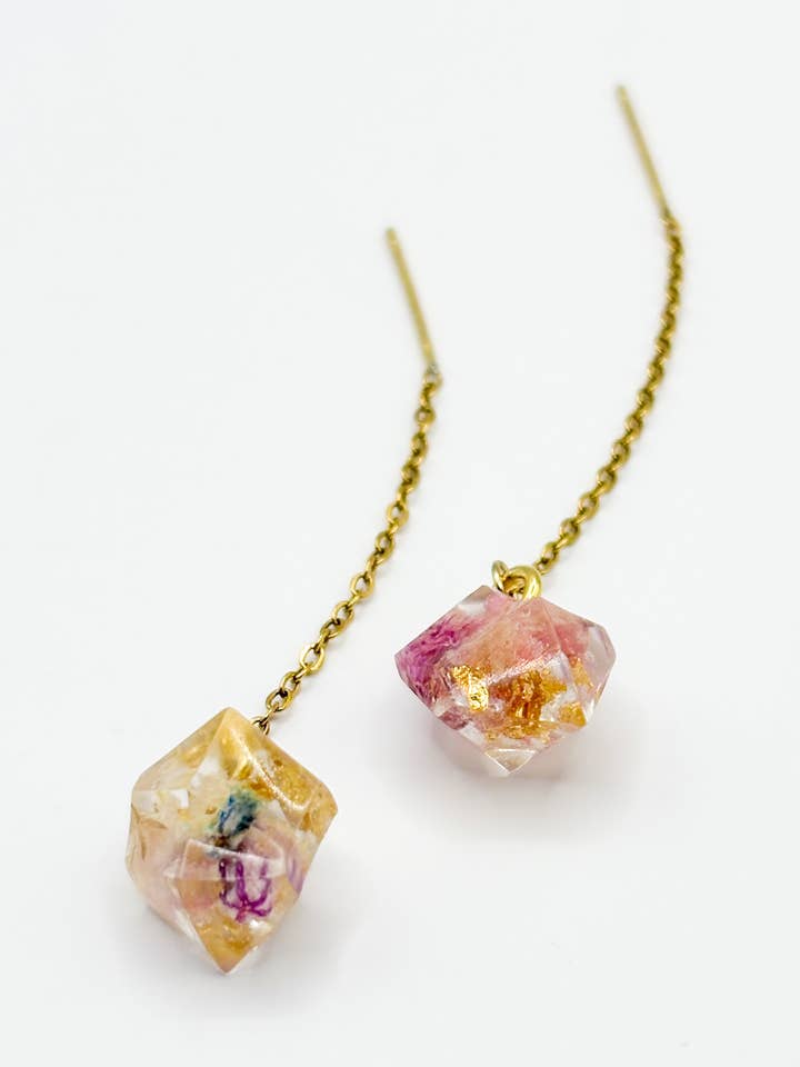 Late Bloomers Crystal Mini Threader Earrings for wholesale by CH Design