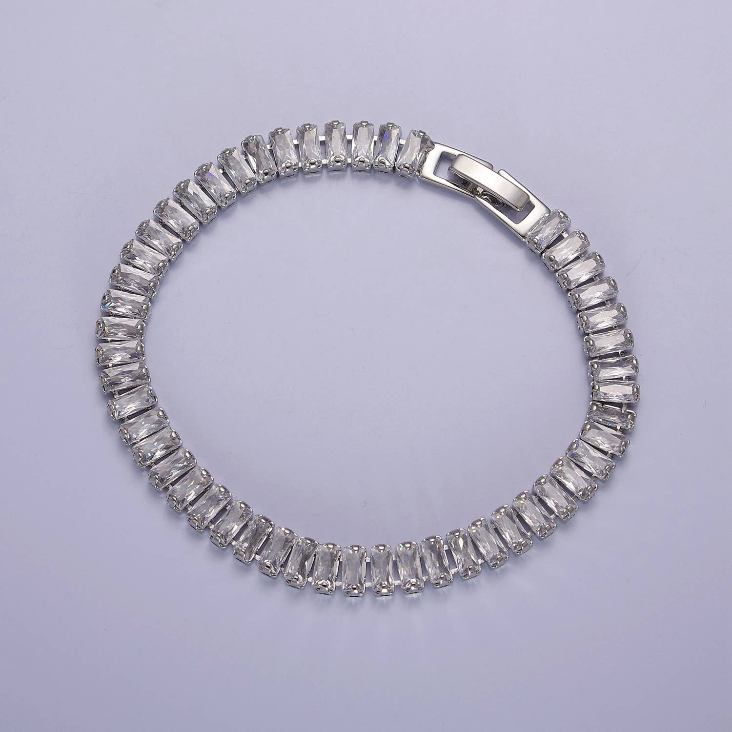 Aim Eternal - Wholesale Tennis Bracelet - Dainty Gold Baguette Tennis Bracelet Colorful CZ Stone11