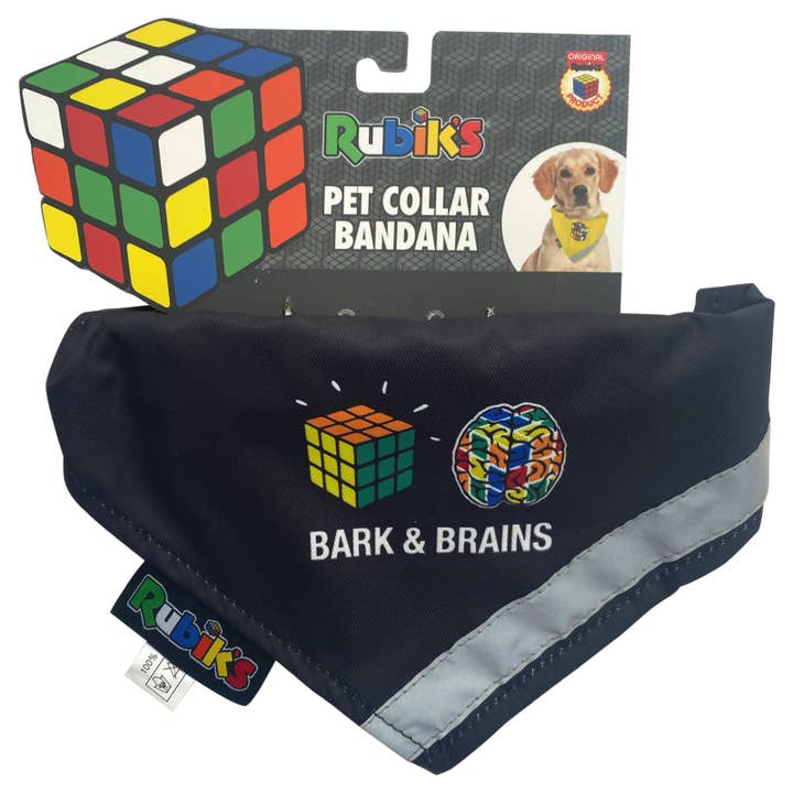 Rubik's Bark & Brains Pet Collar Bandana for wholesale by Brand Partners Group