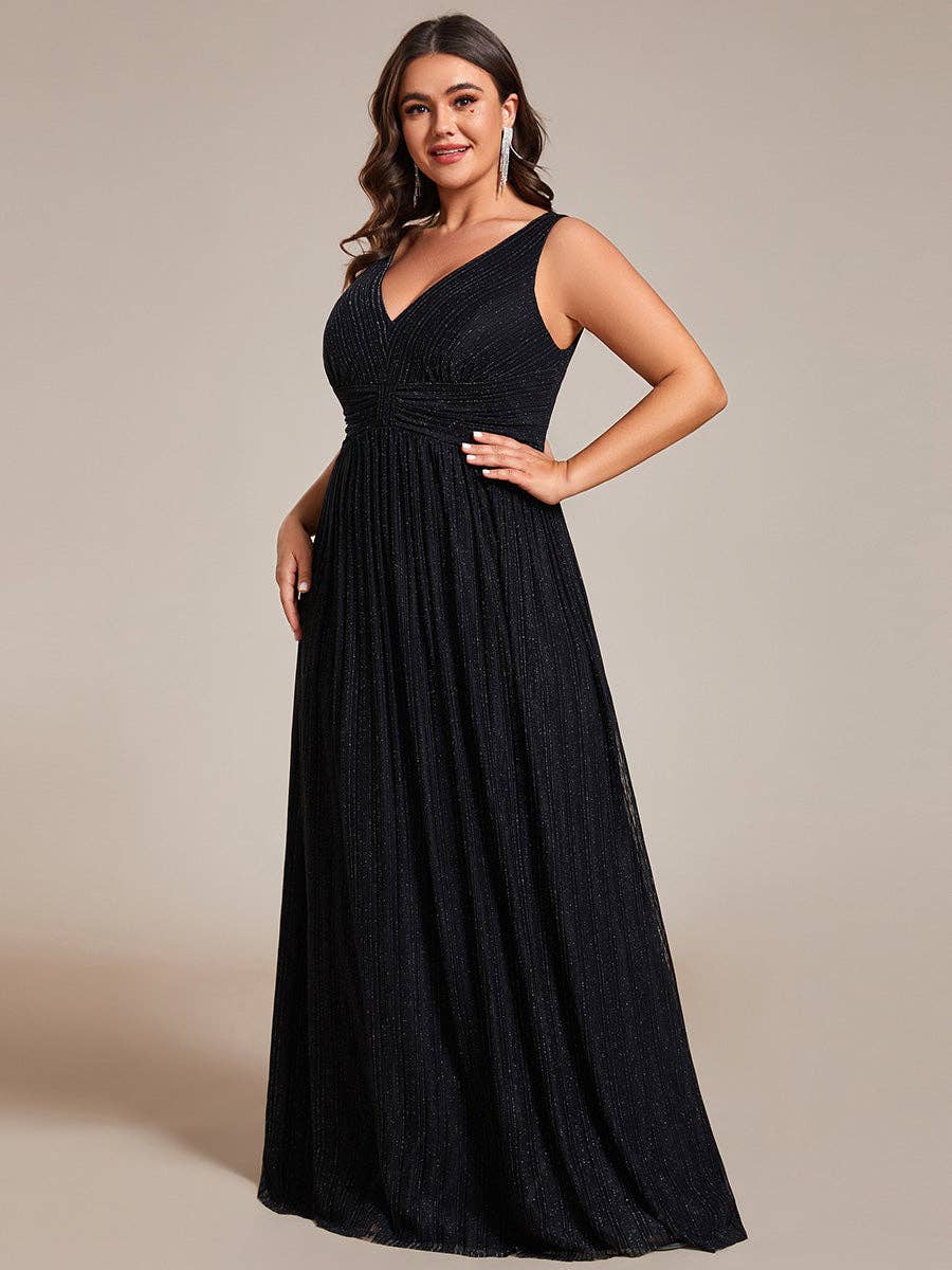 Ever-Pretty - Vente Robe de soirée – femme - Robe de soirée sans manches plissée à taille empire scintillante Ever-Pretty13