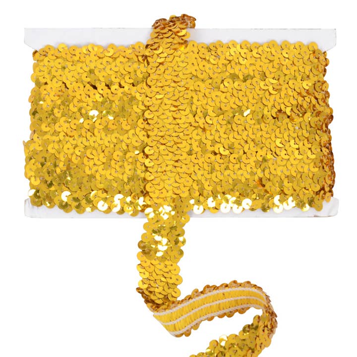 Elastic Sequin Trim 1.2 Inch 3 Row Sequin Ribbon for wholesale by AK Brand