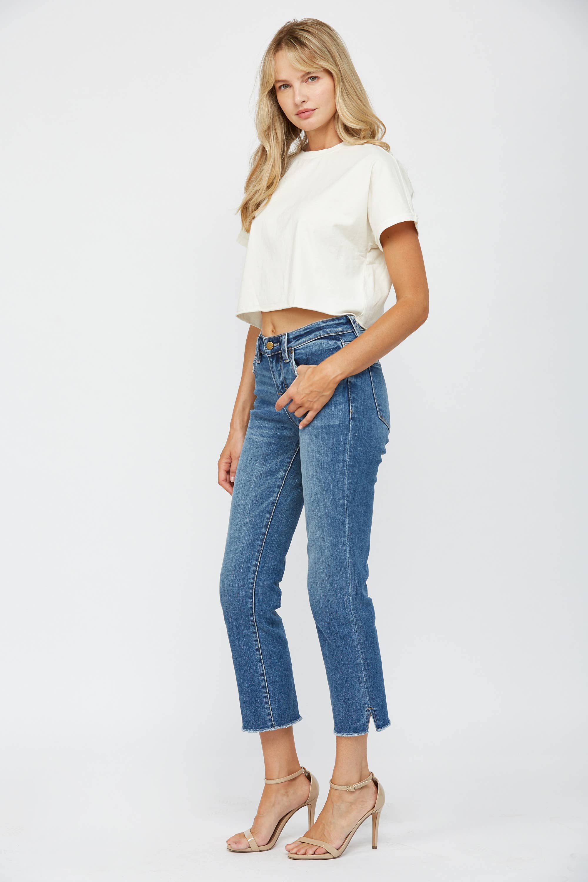 MARINE BLUE FREESTYLE MID RISE CROP for wholesale on Faire2