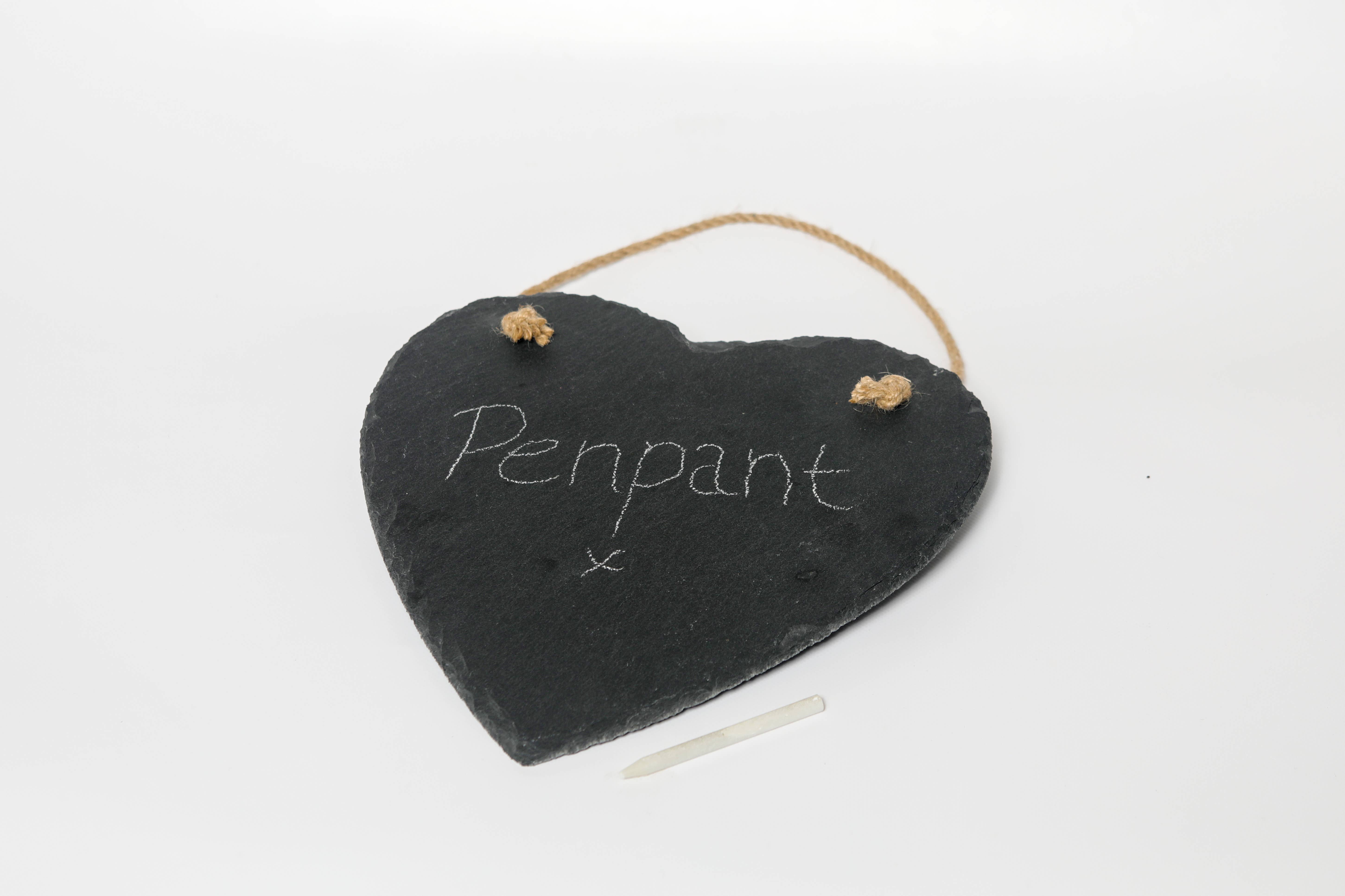 Express Lite T/A PenPant – wholesale Chalkboard – Natural Slate Large Heart Shaped Wall Hanger or Chalkboard1
