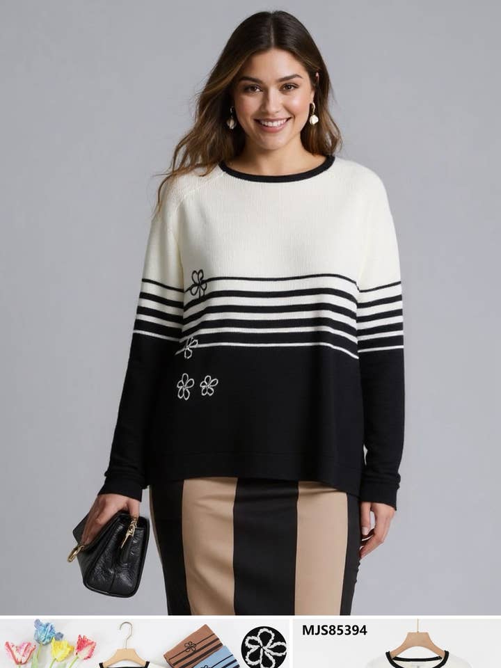 PULL BASIQUE EN MAILLE AVEC DÉTAILS pour la vente par SWEET MAGIC MODA Y COMPLEMENTOS