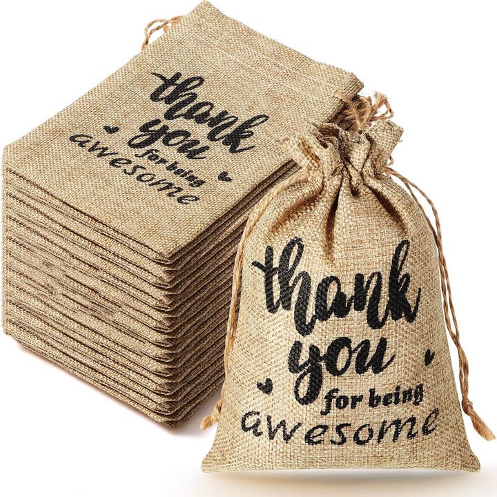 100 pezzi Sacchetto di iuta personalizzato con logo Borse personalizzate 4"x5.5" per la vendita all'ingrosso da parte di Zakka