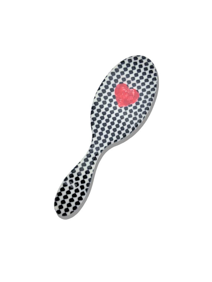 Hand-painted Polka Dot Heart Amazing Hair Day Brush | Eco-Friendly for wholesale by Solar Eclipse